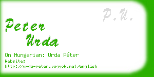 peter urda business card